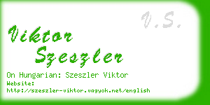 viktor szeszler business card